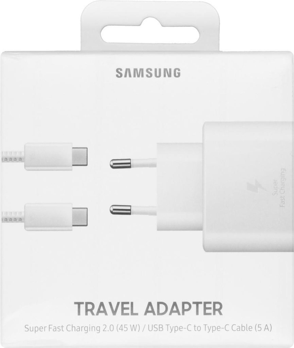 Samsung USB-C snellader 45W + USB-C kabel white
